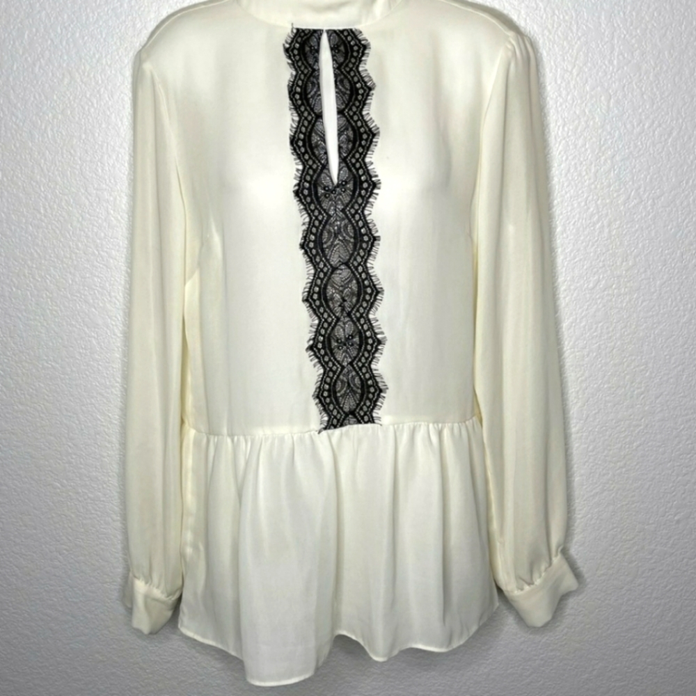 Michael Kors lace front peplum blouse